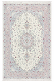 Tabriz Wool and Silk Cream Pink Fine Hand Knotted 11 X 8 FT