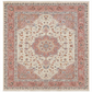 Tabriz Wool and Silk Fine Hand Knotted Cream and Pink 13 X 10 FT