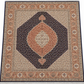 Tabriz Mahi Wool and Silk Maroon and Black Fine Hand Knotted 11 X 8 FT