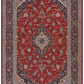 Kashan Wool and Silk Red/Blue 13 X 10 FT