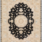 Tabriz wool and silk, black/beige, fine hand knotted 10 X 7 FT