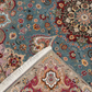 Tabriz Wool and Silk Maroon/Black Fine Hand Knotted 10 X 7 FT