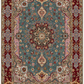 Tabriz Wool and Silk Maroon/Black Fine Hand Knotted 10 X 7 FT
