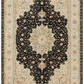 Tabriz Wool and Silk Black/Beige Fine Hand Knotted 10 X 7 FT