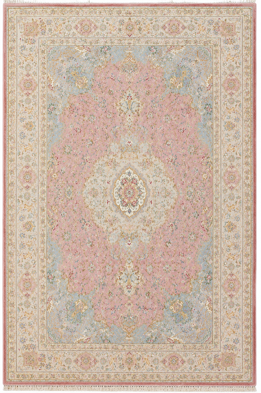 Tabriz Royal Wool and Silk On Silk Base Fine Hand Knotted Pink 13 X 10 FT