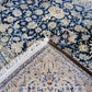 Nein Baby Lambs Wool and Silk Fine Hand Knotted Blue/Cream 15 X 10 FT