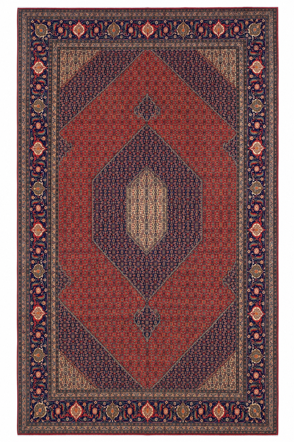 Mahi Tabriz Wool and Silk Orange/Purple 13 X 10 FT