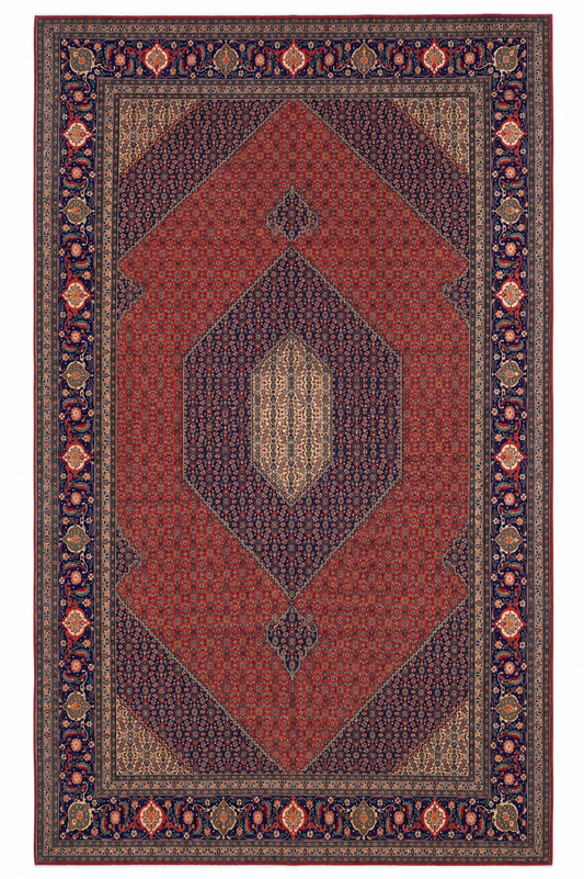 Mahi Tabriz Wool and Silk Orange/Purple 13 X 10 FT