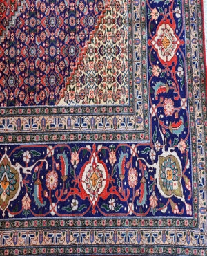 Mahi Tabriz Wool and Silk Orange/Purple 13 X 10 FT