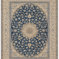 Nein Baby Lambs Wool and Silk Fine Hand Knotted Blue/Cream 16 X 10 FT